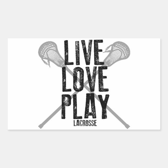 Live, Love, Play Lacrosse Rectangular Sticker (Front)