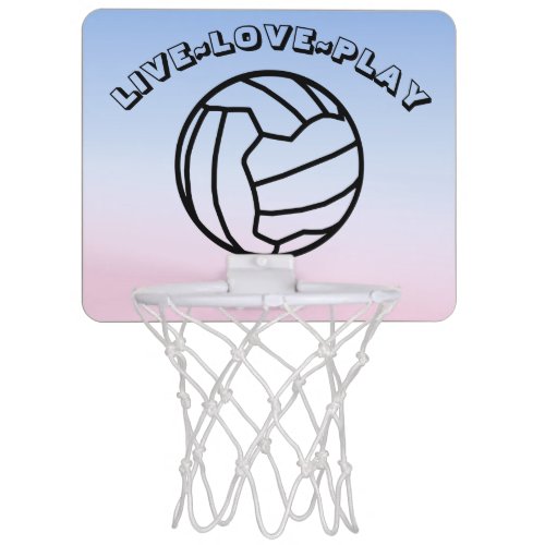 Live Love Play Netball Ball and Heart Print Mini Basketball Hoop