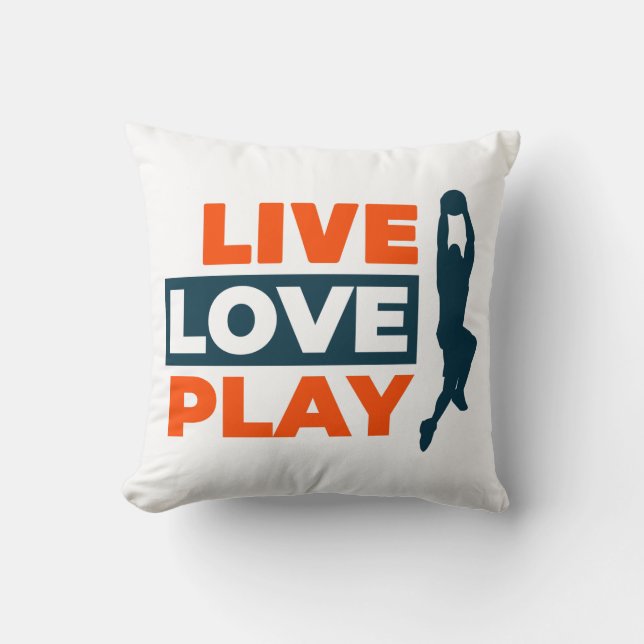  Live Love Play  Throw Pillow (Front)