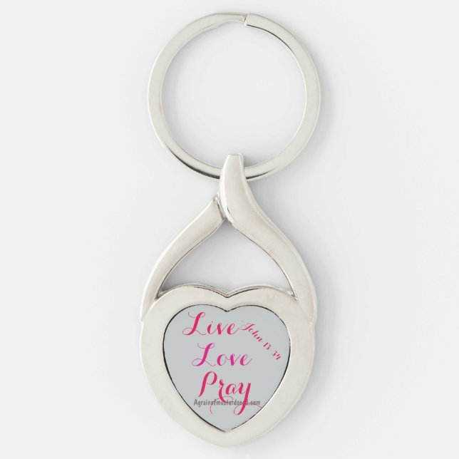 Live Love Pray Christian Keychain (Front)