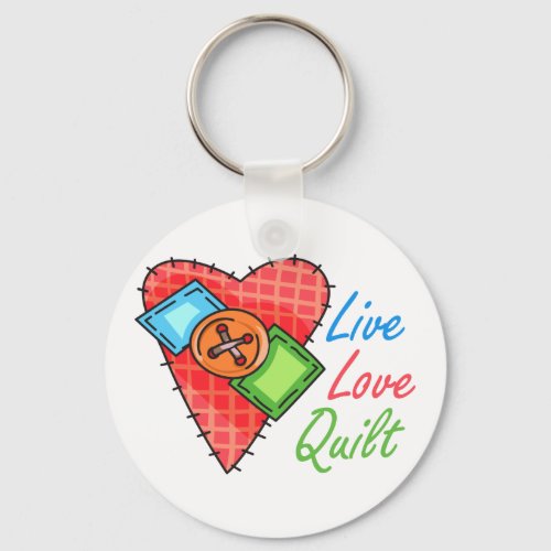 Live Love Quilt Keychain