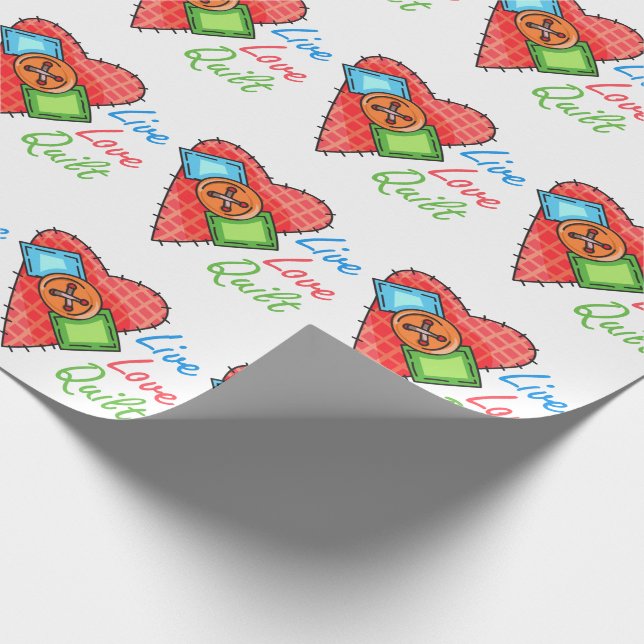 Live Love Quilt Wrapping Paper (Corner)