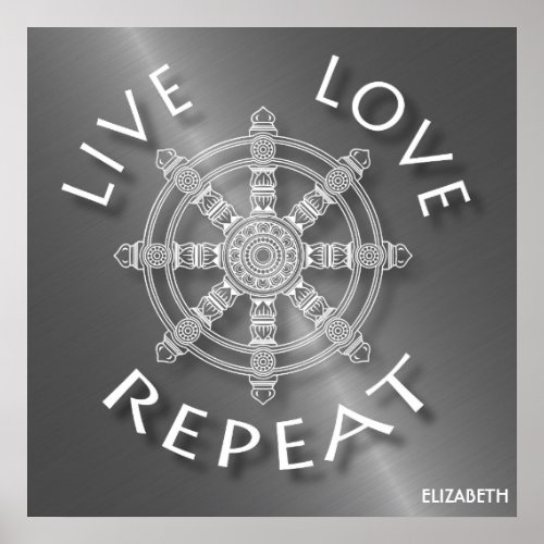 Live Love Repeat Buddhist Samsara Dukkha Karma Poster