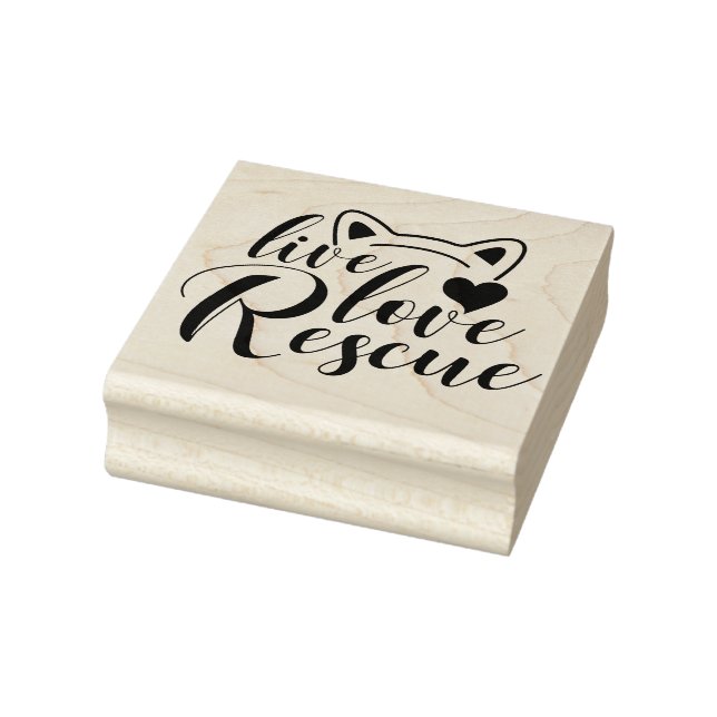 Live Love Rescue  Rubber Stamp (Stamp)