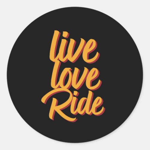 Live Love Ride Vintage Retro Horseback Riding Classic Round Sticker