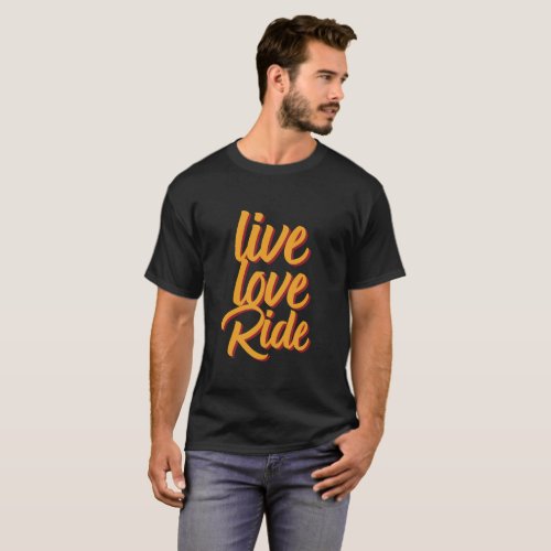 Live Love Ride Vintage Retro Horseback Riding T_Shirt