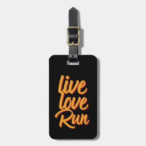 Live Love Run Marathon Runner Workout Exercise Luggage Tag