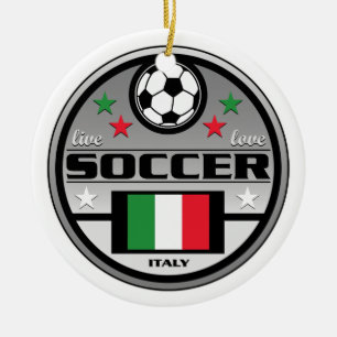 Live Love Soccer Italy Ceramic Ornament