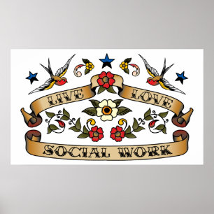 Live Love Social Work Poster
