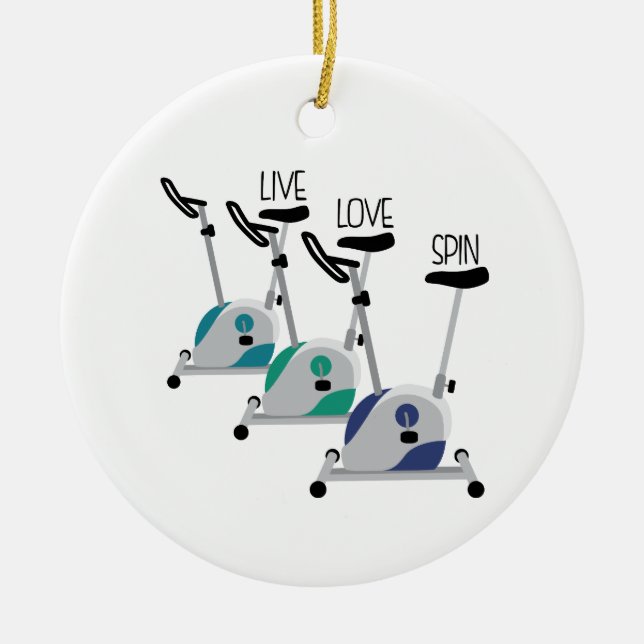 Live Love Spin Ceramic Ornament (Front)