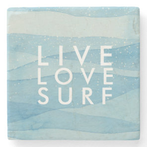 Live Love Surf Beach House Surfers Stone Coaster