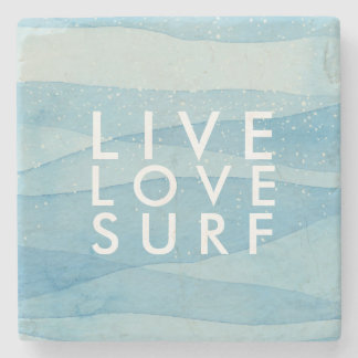 Live Love Surf Beach House Surfers Stone Coaster