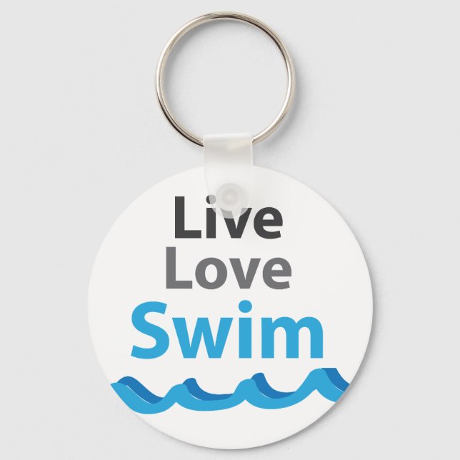Live_Love_Swim Keychain (Front)