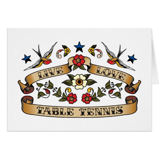 Live Love Table Tennis Cards (Front Horizontal)