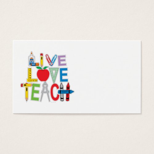 Live Love Teach Business Card Template