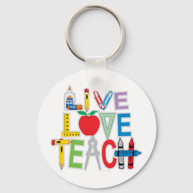 Live Love Teach Keychain (Front)