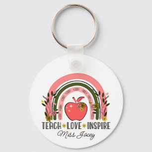 Live Love Teach Rainbow Teacher Appreciation  Keychain