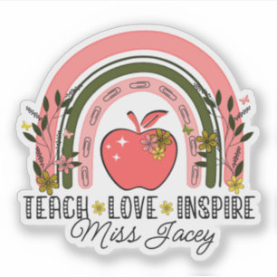 Live Love Teach Rainbow Teacher Appreciation Sticker