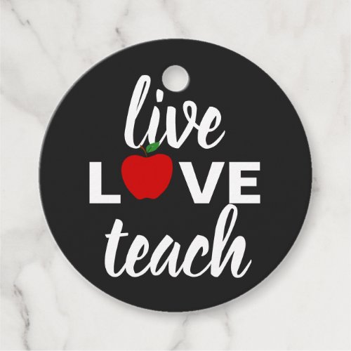 LIVE love teach tote bag for teacher or assistant Favor Tags