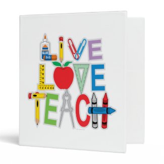 Live Love Teach Vinyl Binder