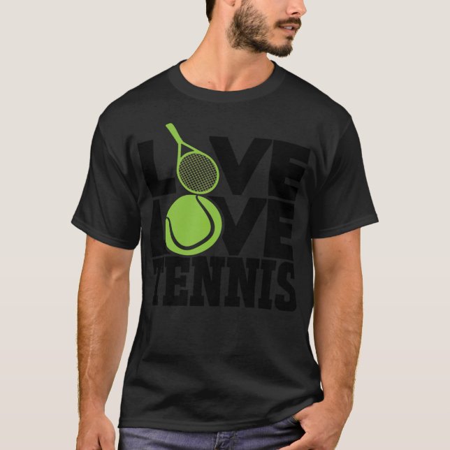 Live Love Tennis basketball fan gift 90s basketbal T-Shirt (Front)