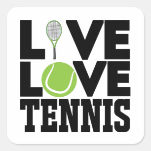 Live love Tennis Square Sticker