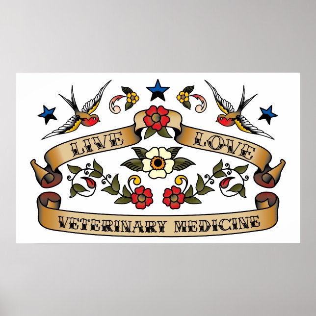 Live Love Veterinary Medicine Poster (Front)
