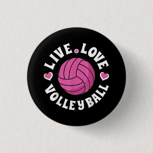 Live Love Volleyball For Women Girls Volleyball Fa Button