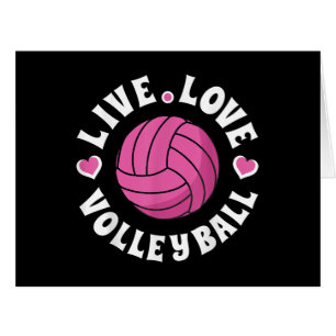 Live Love Volleyball For Women Girls Volleyball Fa Cards