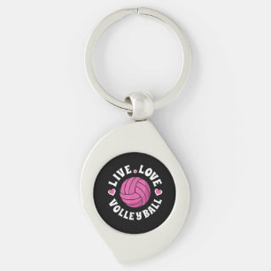 Live Love Volleyball For Women Girls Volleyball Fa Keychain