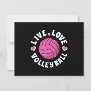 Live Love Volleyball For Women Girls Volleyball Fa RSVP Card