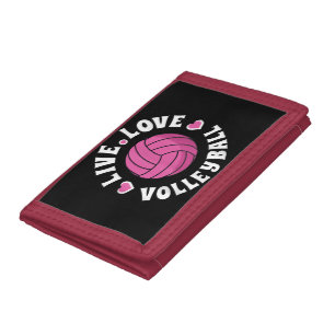 Live Love Volleyball For Women Girls Volleyball Fa Tri-fold Wallet