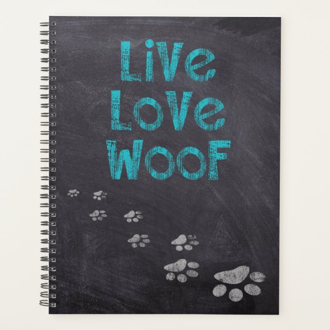 Live Love Woof Dog Lover Planner (Front)
