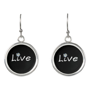 Live Minimalist Modern Black and White Earrings