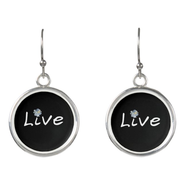Live Minimalist Modern Black and White  Earrings (Front)