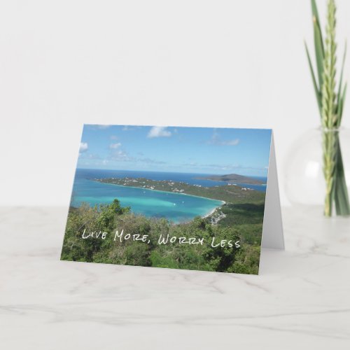 Live More Worry Less Tropical Beach Paradise Photo Holiday Card