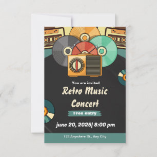 Live Music Concert Invitation Modern Night Event