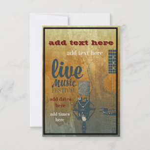 Live Music Festival Invitation Flat Card