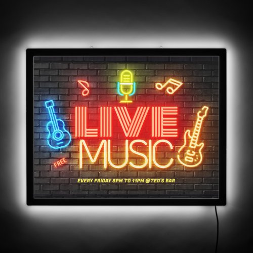 LIVE MUSIC FREE Neon   LED Sign