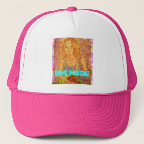 Live Music Girl Trucker Hat