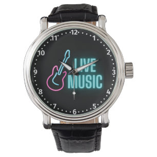 Live Music Neon Guitar Watch