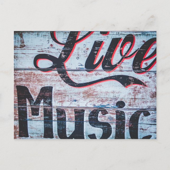 Live Music Sign Postcard (Front)