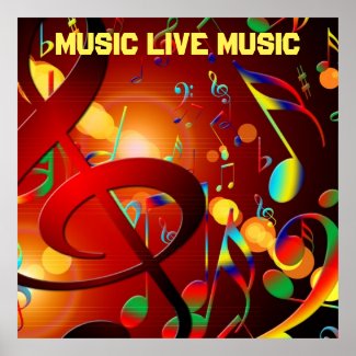 Live Music Slogan Colorful