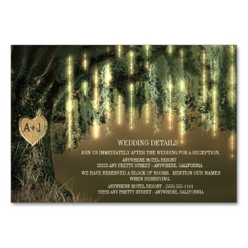 Live Oak Tree Spanish Moss Reception  Hotel Cards