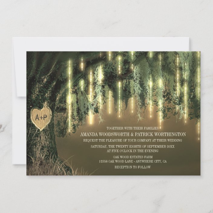 Live Oak Tree Spanish Moss Wedding Invitations
