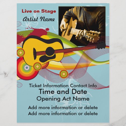 Live on Stage Acoustic Guitarist Flyer