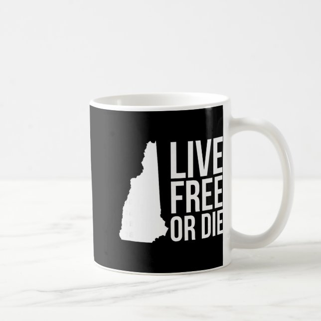 Live Or Die Nh Motto New Hampshire Map  Coffee Mug (Right)