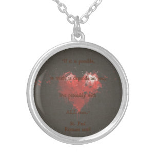 Live Peaceably Romans 12:18 Silver Plated Necklace