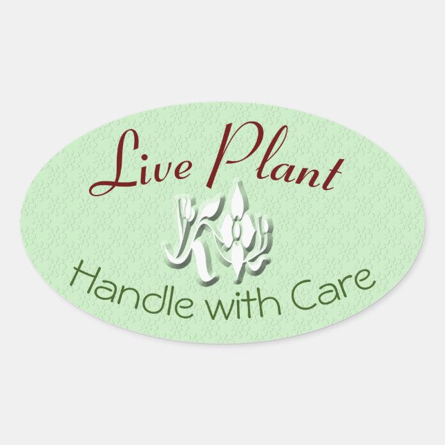 Live Plant Handle with Care Precaution Label (Front)