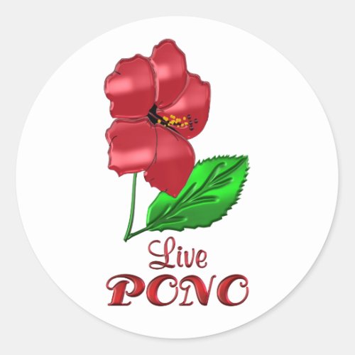 Live PONO Classic Round Sticker